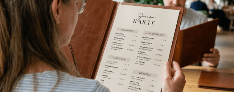 Speisekarte für Restaurants